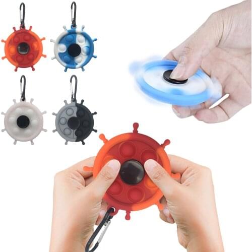 Mini Fidget Spinner Snap Anti-stress Dimple Toys антистресс Tie-Dye Pushs Bubble Antistress For Hand Spinner Disorder Fidjet Toy