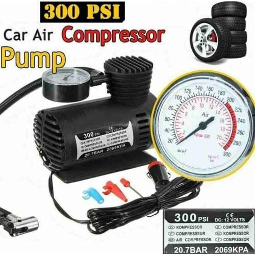 Car Auto 300PSI C300 12V Mini Air Compressor Car Electric Inflator Compressor Pump Tire Air 300PSI Air 12V Mini C300 T7Z5