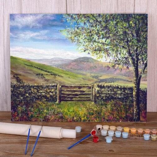 Natural Scenery Der Painting By Numbers Kit Oil Paints 40*50 Canvas Pictures Decorative Paintings Kids Handicraft Drawing