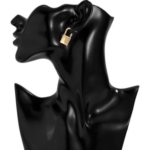 Simple and Fashionable Lock Earring Set Personality Temperament Alloy Pendant Earrings for Women European and American Jewelry