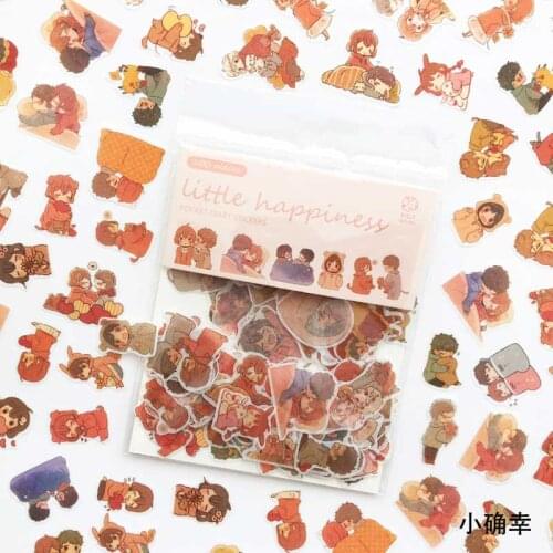 60pcs Food Girl Forest Gesture index washi paper sticker decoration DIY ablum diary scrapbooking label sticker kawaii stationery