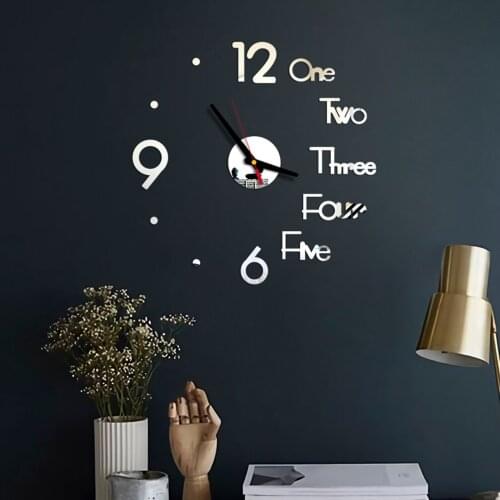 DIY Wall Clock, Letter Numeral Hanging Clock Decorative Ornament for Home Office, Red/Black/Golden/Silver