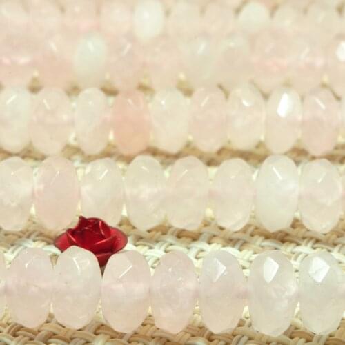 Natural Rose Quartz Faceted Rondelle Loose Beads Wholesale Gemstone Semi Precious Stones Bracelet Necklace Diy Jewelry Making