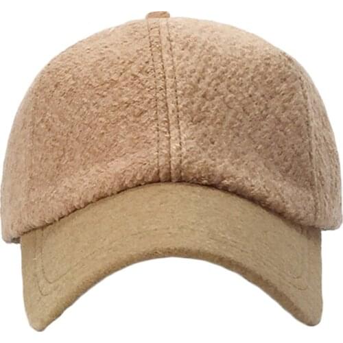 New Baseball Cap Fashion Solid Color Plush Baseball Hat Leisure Autumn And Winter Street Keep Warm Caps For Women And Men TG0081