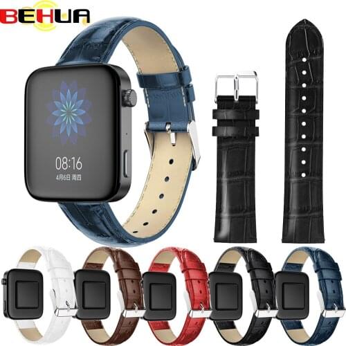 Original Leather Watchband for Xiaomi Smart Watch Band 18 mm Strap Sport watch Straps with Metal Buckle exclusive Belt Bracelet