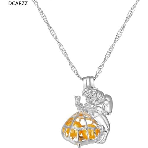 Beauty and The Beast Lover Couples Necklace Pearl cage Pendant Valentine’s Day Women Gift Party Costume DIY Jewelry Wholesale