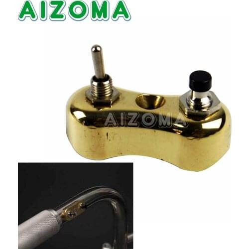 Motorcycle Brass 7/8" or 1" Handlebar Mini Switch Block Control On/Off Push Button For Harley Cafe Racer Bobber Chopper Custom