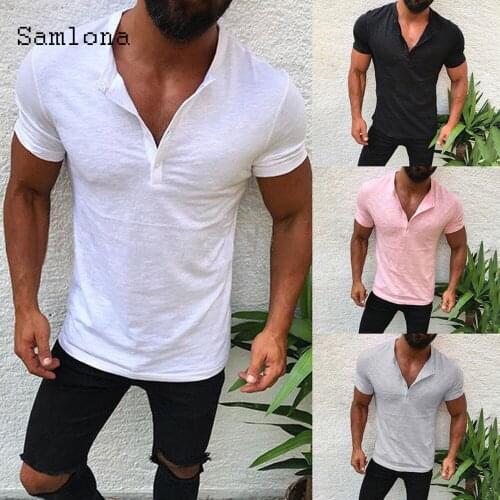 Samlona Mens Summer T-shirts