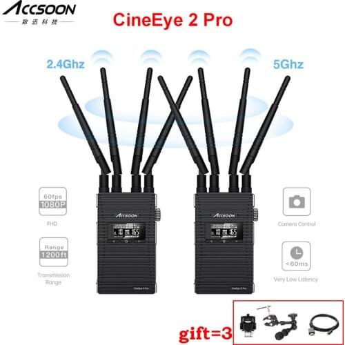 ACCSOON CineEye 2 Pro Wireless Transmission Monitor System 2.4Ghz 5Ghz Dual channel 1080P 60fps Low Latency 350m for camera