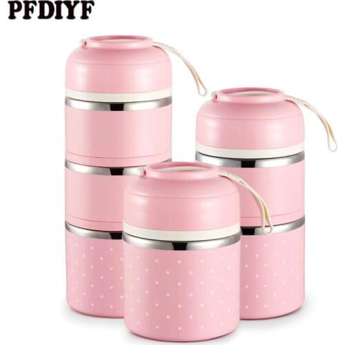 Hot Sale Japanese Thermal Lunch Box Leak-Proof Stainless Steel Bento Box for Kids Portable Cute Picnic School Food Container