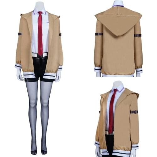 Steins Gate Makise Kurisu Cosplay Costume Outfits Halloween Carnival Suit