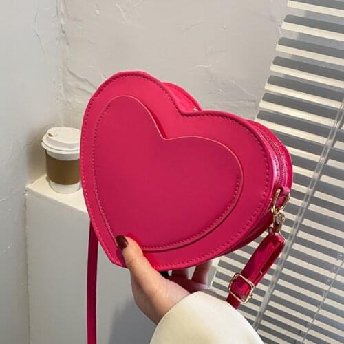 Heart-shaped PU Leather Crossbody Bag for Women Luxury Designer Shoulder Bags for Ladies Female Evening Clutch Purse Handbags