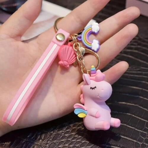 CANDY PINK UNİCORN PLASTIC HOOK 3 DIMENSIONAL KEY chain