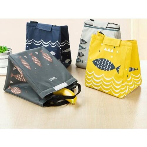 Fresh Insulation Thermal Portable Lunch Bag Canvas Fruit Bag Waterproof Convenient Kid Leisure Bag Cute Picnic Vegetable Bags