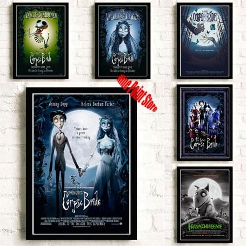 Tim Burtons Corpse Bride Home Furnishing decoration Coated paper Movie Poster Drawing core Wall stickers