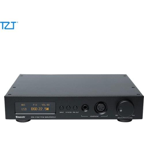TZT SDA-2C Audio DAC Amp Headphone Preamplifier NOS Native Decoding 384KHz/DSD512 AK4497 High-End Version