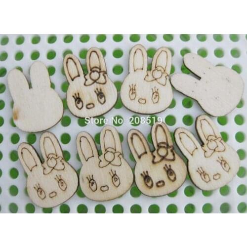 WBNLSG 300pcs Flatback Rusty wood buttons Decoration Rabbit Not Holes 300pcs/lot DIY Scrapbook and craft accessories
