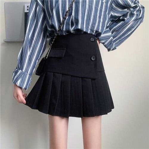 Woman Skirts Spring and Summer 202 High Waist Irregular A- line Pleated Skirt Womens Clothing Mujer Faldas Saias Mulher