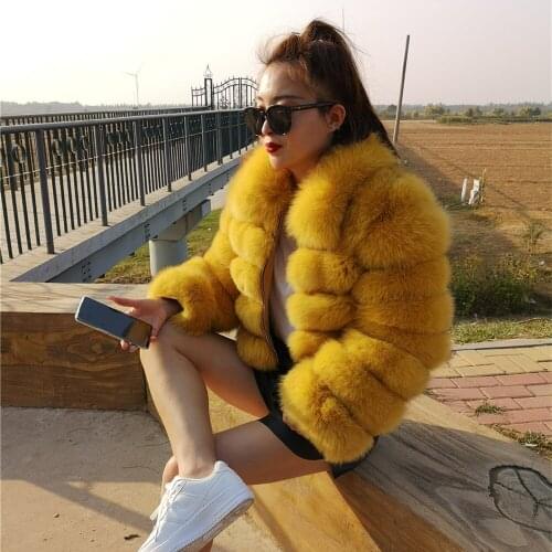 Female Coat 2020 Winter Fur Full Sleeves Winter Women Real Fur Short Jacket Genuine Natural Fur Girls High Quality