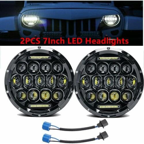 2X 7" 400W LED Headlight 6D Car Led Driving Lights Hi/Lo Beam DRL White 12V Led for Jeep JK TJ LJ 97-17 Rubicon