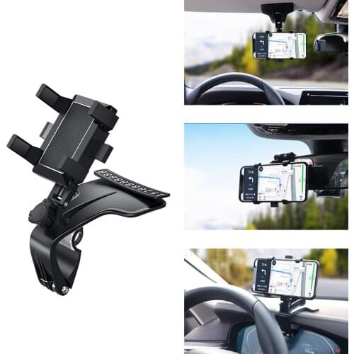 360 Degree Multifunctional GPS Stand Holder Bracket Sun Visor Mirror Dashboard Mobile Phone Mount w/ Parking Card