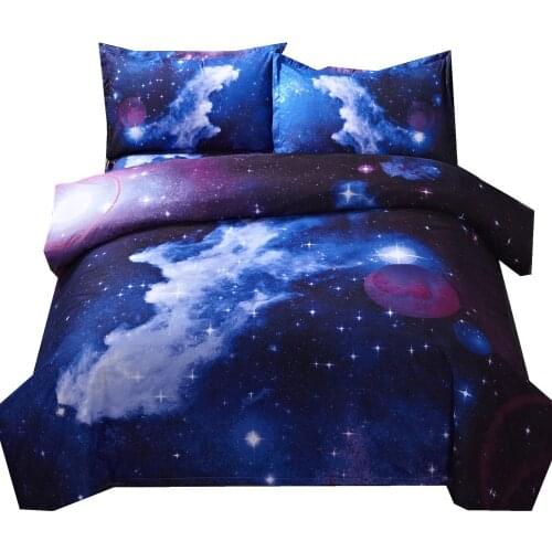 3d Galaxy Duvet Cover Set Single double Twin/Queen 2pcs/3pcs/4pcs bedding sets Universe Outer Space Themed Bed Linen