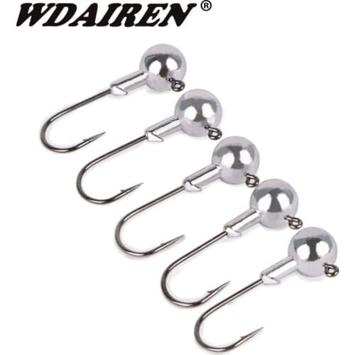 5pcs/lot 3.5g 7g 10g 14g Exposed Lead Jig Head Hooks Fishing Bait Soft Worm Soft Bait Metal Jig Sharp Jig Hook Mustad Hook
