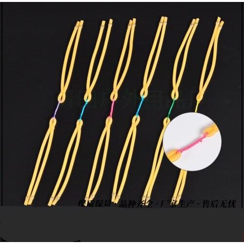 6PCS two-card fish-shooting rubber band group 1745 double-card ball four-strand slingshot powerful traditional latex tube