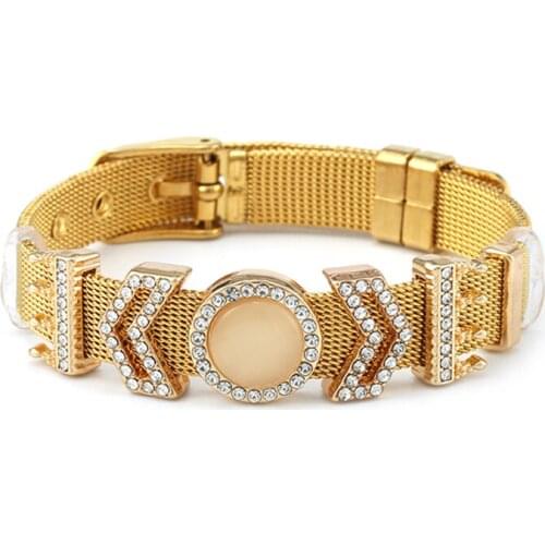 Shinning Crown Slide Charm Beads Fits 10mm Stainless Steel Mesh Bracelet DIY Brand Bracelet for Women Fashion Jewelry Gift