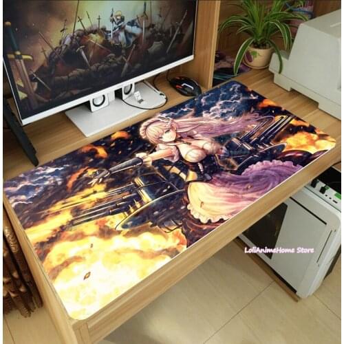 Game Anime Azur Lane HMS Belfast Large Mouse Pad Thicken Laptop Gaming Mice Mat Table Keyboard Mat Anti-Slip Playmat Cosplay