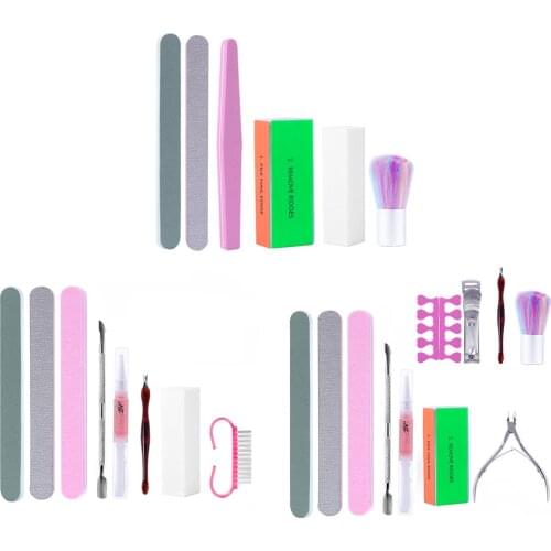 Gel Pen Dead Skin Fork Cuticle Nipper Portable Practical Manicure Pedicure Set Sanding Nail Art Gray Sanding File