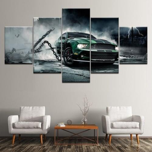 Canvas Painting Cool car water effect graphics 5 Pieces Wall Art Painting Modular Wallpapers Poster Print for living room Decor