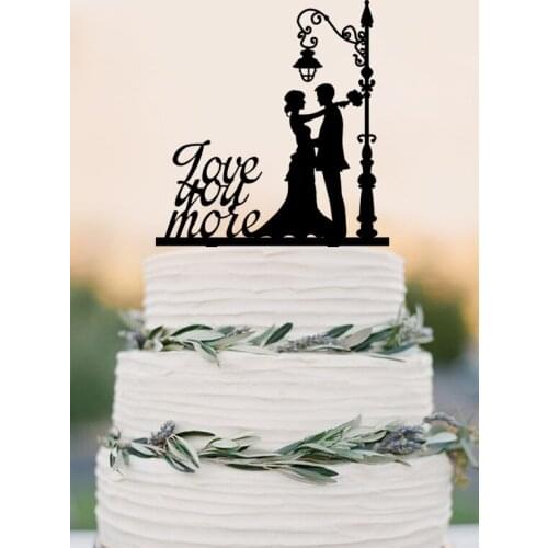 Love you more cake topper, wedding cake topper, acyrlic couple cake topper, love cake topper