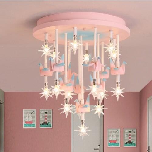 Round Shape Led Cute Bedroom Lights For Girls Baby Room Light For Kids Room Boy Room Lighting Kds Chandelier Light Lamp