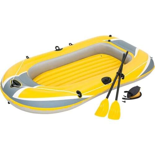 Inflatable Portable Handheld Comfortable Thick Double-Circle Three-Person Outdoor Amusement Fishing Boat Kayak Folding Set
