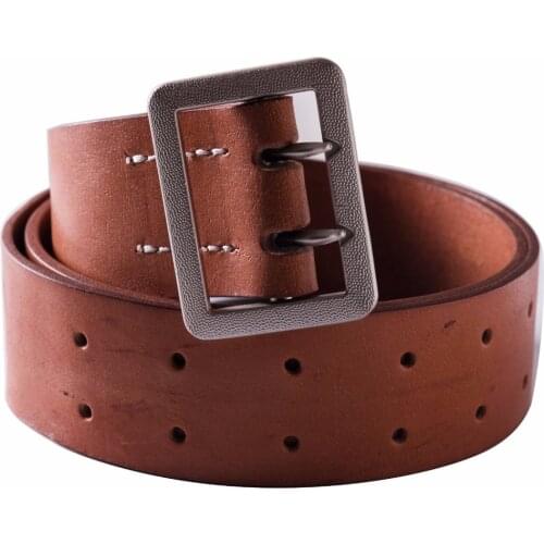 WWII GERMAN OFFICER DOUBLE CLAW BROWN BELT HOLE SIZE XL 42-47"