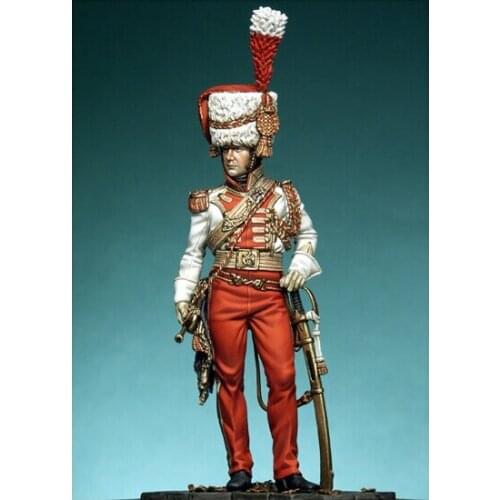 New Unassembled 1/24 Scale French guards the second gun cavalry regiment bugler 75mm Resin Kit DIY Toys Unpainted kits