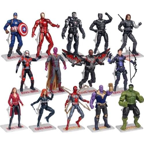 17cm Marvel Avengers Spider-man Captain America Iron Man Ant Man Movable Model Movie Figure Toy Model For Children
