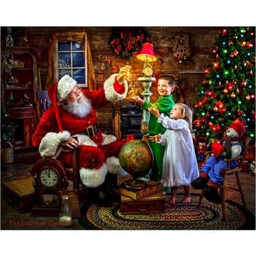 Christmas Needlework for embroidery DIY French DMC High Quality - Counted Cross Stitch Kits 14 ct Oil painting - Santas Magic