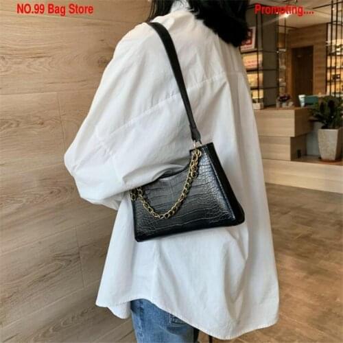 HandBag Retro Casual Women Totes Shoulder Bags Female Leather Solid Color Chain Handbag for Lady Girls sac de luxe femme