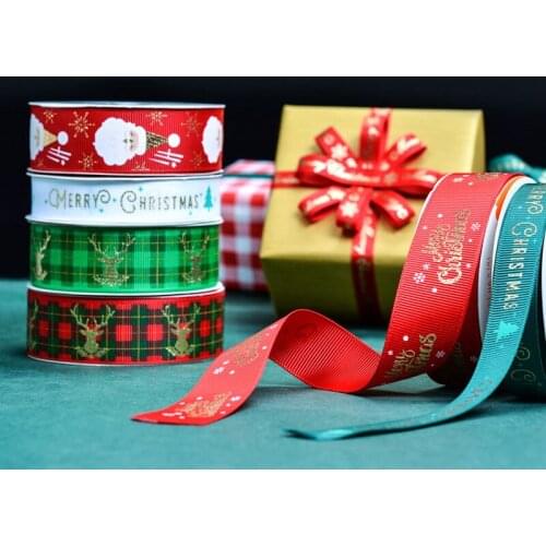 10 Yards/Roll Christmas Bowknot Ribbon Gift Box Packaging Ropes Carnival Webbing Holiday Party Christmas Tree DIY Decorations