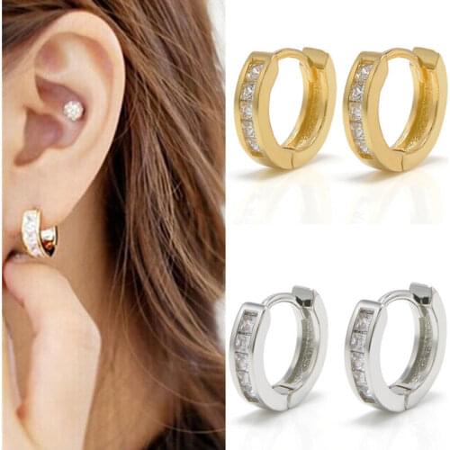 2021 Exquisite Personality Inlaid Zircon Round Hollow Earrings for Women Party Wedding Fashion Jewelry