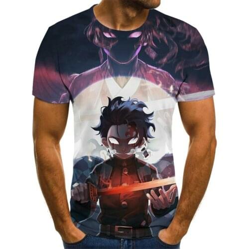 2021 kimetsu no yaiba theme mens T-shirt anime Harajuku tops summer fashion T-shirt mens 3D boy clothing plus size streetwear