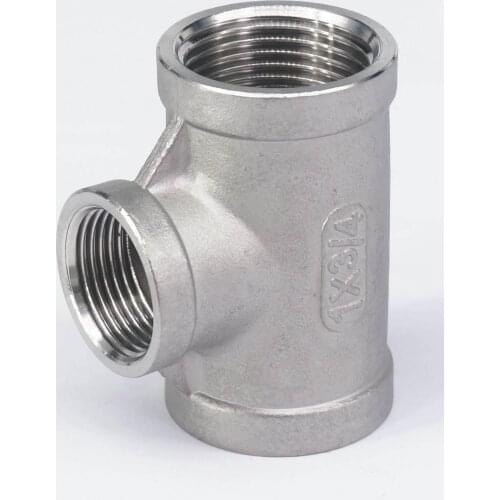 3/4" BSP To 1" BSP Female Thread 304 Stainless Reducing Tee 3 Way Connector Pipe Fitting water oil air