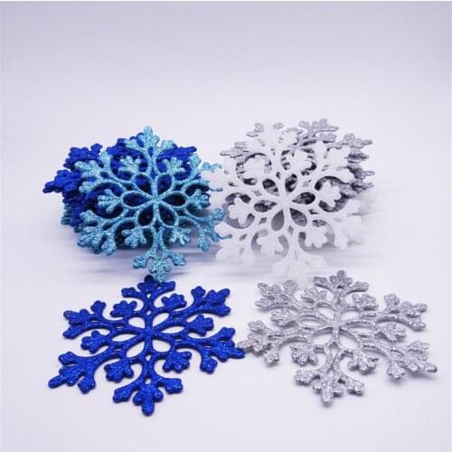 32pcs/set Plastic Snowflakes Christmas Tree Pendant Xmas Ornament DIY Art Party Home New Year Decoration for Frozen Party