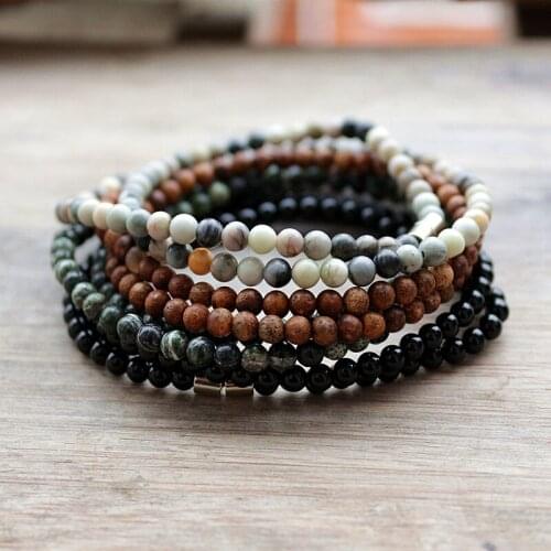 4mm Natural stone beads Handmade Bracelets For Men Women Magnet Friendship Bracelets