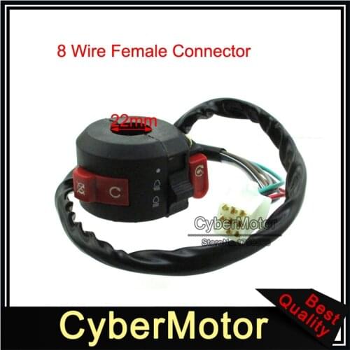8 Pin Wire Feamle Kill Light Start Switch For Chinese 50cc 70cc 90cc 110cc ATV Quad 4 Wheeler Kazuma Taotao Coolster