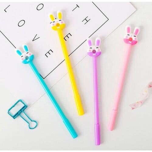 8 Pcs Korean Cartoon Little Bunny Donut Gel Pen Black Student Creative Gel Pen Ball Pen Wholesale