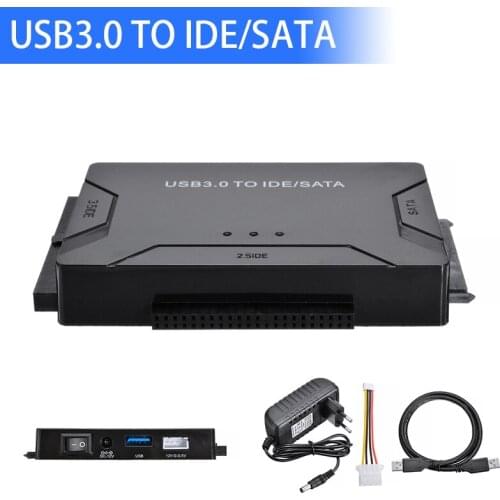 Pohiks USB3.0 to SATA IDE Adapter 2.5 3.5 Hard Disk Drive HDD SSD USB Converter With EU/US Plug Kit for Computer Connectors