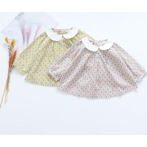 Infant Girls Blouse Long Sleeve for Baby Girl Floral Printed Cotton Tops Kids Fashion Blouse Shirt 2019 Autumn Clothes Girls Tee